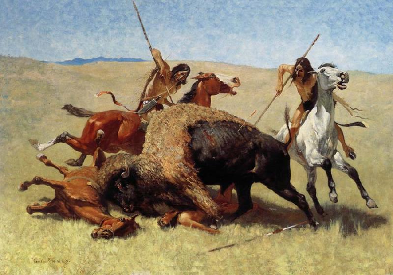 Frederic Remington The Buffalo Hunt China oil painting art